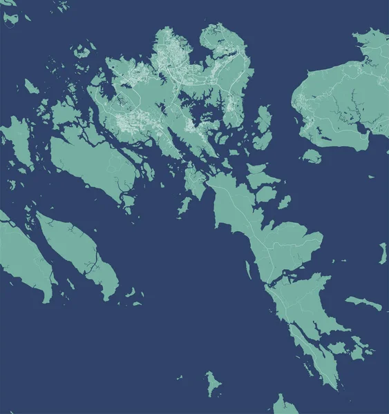 Векторная Карта Батам Индонезия Иллюстрация Плаката Городской Дорожной Карты Карты — стоковый вектор