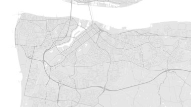 Birkenhead, İngiltere 'nin siyah beyaz haritası