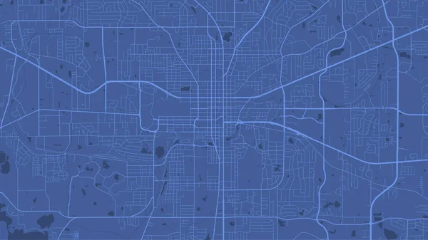 Blue Tallahassee Karta Florida Detaljerad Kommunkarta Skyline Panorama Dekorativ Grafisk — Stock vektor