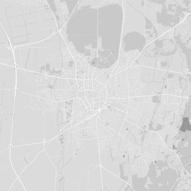 Macaristan 'ın Debrecen şehrinin gri arkaplan haritası