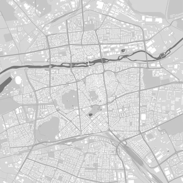 黒と白の詳細なプローブディフの建物のマップ — ストックベクタ