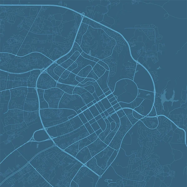Mapa Detallado Abuja Nigeria Área Administrativa Ciudad Escenario Azul Mapa — Vector de stock