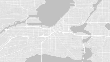 Arka plan Seattle haritası, Amerika Birleşik Devletleri, beyaz ve açık gri şehir posteri. Yol ve su vektör haritası. Geniş ekran oranı, dijital düz tasarım yol haritası.