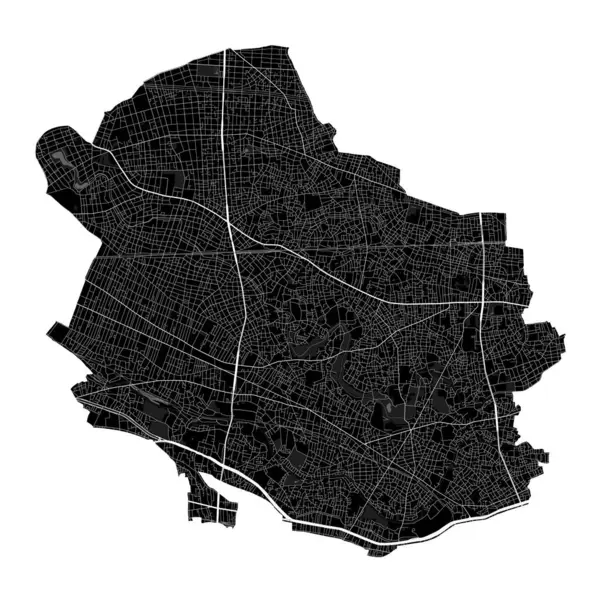 Mapa Suginami Szczegółowa Czarna Mapa Suginami Obszar Administracyjny Miasta Plakat — Wektor stockowy