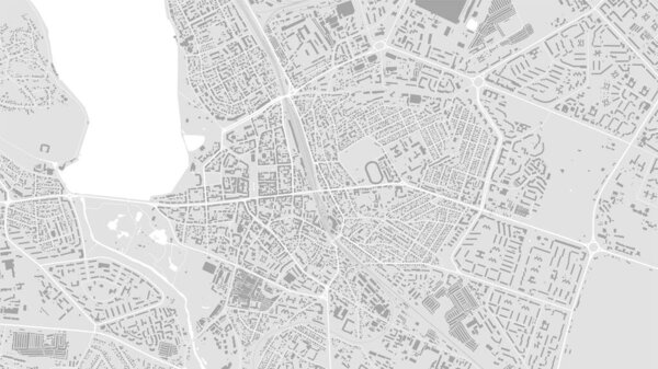 Background Ternopil map, Ukraine, white and light grey city poster. Vector map with roads and water. Widescreen proportion, digital flat design roadmap.