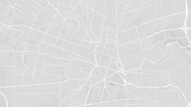 Ciudad de Cordoba haritası, Arjantin, beyaz ve açık gri şehir posteri. Yol ve su vektör haritası. Geniş ekran oranı, dijital düz tasarım yol haritası.