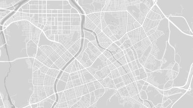Arka plan Daejeon haritası, Güney Kore, beyaz ve açık gri şehir posteri. Yol ve suyla vektör haritası.