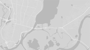 Santa Fe de la Vera Cruz haritası, Arjantin, beyaz ve açık gri şehir posteri. Yol ve su vektör haritası. Geniş ekran oranı, dijital düz tasarım yol haritası.