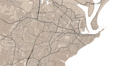 Newcastle haritası, Avustralya. Vektör şehir sokak haritası, belediye alanı.