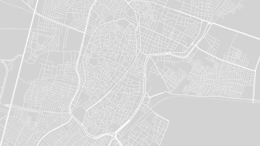 Background El Mahalla El Kubra map, Egypt, white and light grey city poster. Vector map with roads and water. Widescreen proportion, digital flat design roadmap. clipart