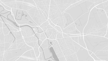 Arka plan Hanover haritası, Almanya, beyaz ve açık gri şehir posteri. Yol ve su vektör haritası. Geniş ekran oranı, dijital düz tasarım yol haritası.