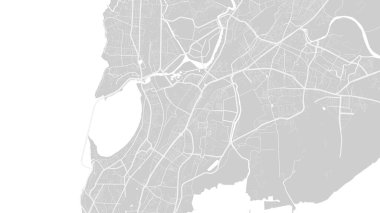Mumbai map, India. Grayscale color city map, vector streetmap with roads and seas. clipart