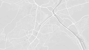 Stuttgart haritası, Almanya. Vektör şehir sokak haritası, belediye alanı.