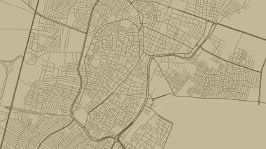 El Mahalla El Kubra map, Egypt. Vector city streetmap, municipal area. clipart