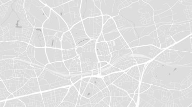 Essen haritası, Almanya, beyaz ve açık gri şehir posteri. Yol ve su vektör haritası. Geniş ekran oranı, dijital düz tasarım yol haritası.