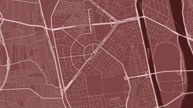 Kırmızı Giza haritası, Mısır. Vektör şehir sokak haritası, belediye alanı.