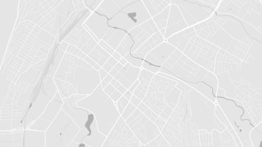 Beyaz ve açık gri Simferopol Şehri alan vektör arkaplan haritası, yollar ve su haritası çizimi. Geniş ekran oranı, dijital düz tasarım yol haritası.