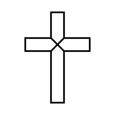 Basit haç simgesi, Hıristiyan haç sembolü, ana hat şekli