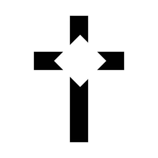 stock vector Christian cross icon, symbol shape design, sacred emblem