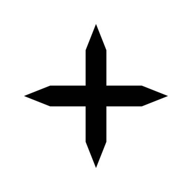 Keskin çapraz simge, basit sembol, özet şekli