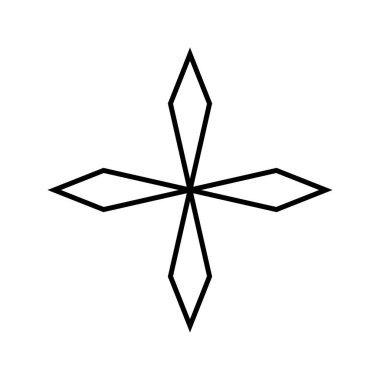 Keskin çapraz simge, basit sembol, özet şekli
