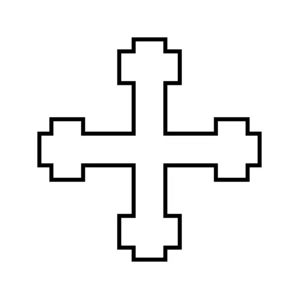 stock vector Cross crosslet icon, Christian cross symbol, outline shape