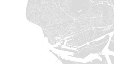 Background Le Havre map, France, white and light grey city poster with roads and water. Widescreen proportion, digital flat design roadmap. clipart