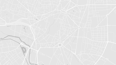 Arka plan Dijon haritası, Fransa, beyaz ve açık gri şehir posteri yollar ve su. Geniş ekran oranı, dijital düz tasarım yol haritası.