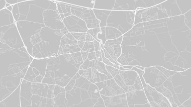 Arka plan Orebro haritası, İsveç, beyaz ve açık gri şehir posteri. Yol ve su vektör haritası. Geniş ekran oranı, dijital düz tasarım yol haritası.