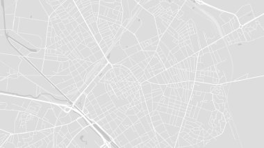 Arka plan Reims haritası, Fransa, beyaz ve açık gri şehir posteri yollar ve su. Geniş ekran oranı, dijital düz tasarım yol haritası.