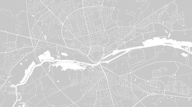 Background Randers map, Denmark, white and light grey city poster. Vector map with roads and water. Widescreen proportion, digital flat design roadmap. clipart