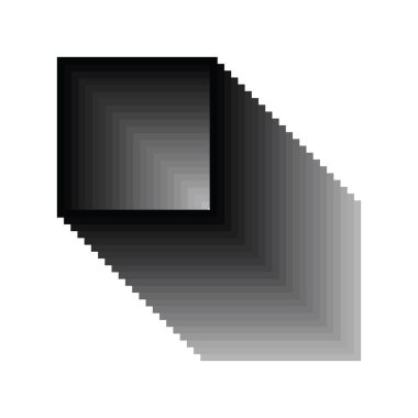 3 boyutlu kare perspektif solmuş bir tünel, beyaz arka planda siyah. Vektör şablonu illüstrasyonu.