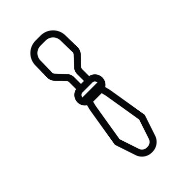 Kare palet bıçak ikonu, basit siyah çizgili. El çizimi sanat aracı