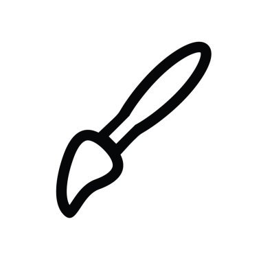 Boya fırçası simgesi, basit siyah çizim çizimi. El çizimi boyama aracı