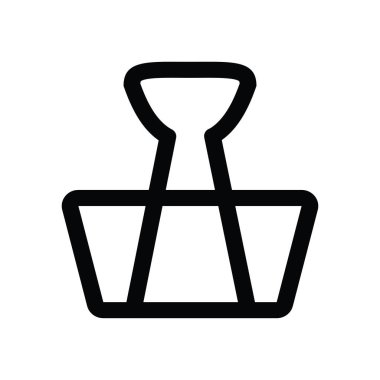 Bağlayıcı ataç simgesi, katlanmış ataç desteği, ofis kağıdı kıskacı, kopça sanatı