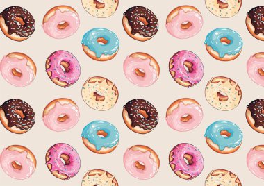 Vektördeki çöreklerle renkli desen.