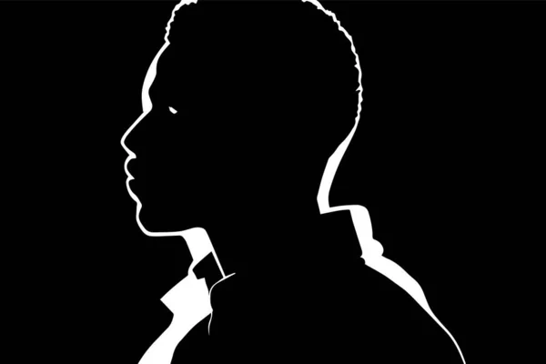 Black Man Silhouette Black — Stok Vektör