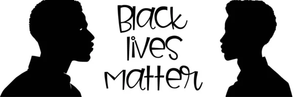 Black Lives Matter. Statement. Young African Americans: man and woman against racism. Black citizens are fighting for equality. The social problems of racism. White background.