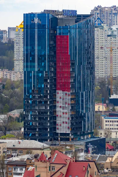 Kyiv Ukraine April 2023 Streets Kyiv City Business Center Building — Stock Photo, Image