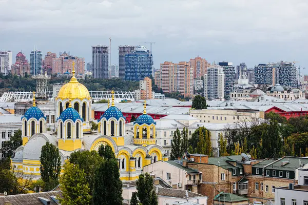 Amazing Ukraine Kyiv Kiev Beautiful Church Volodymyrs Cathedral Top View — Stock Photo, Image
