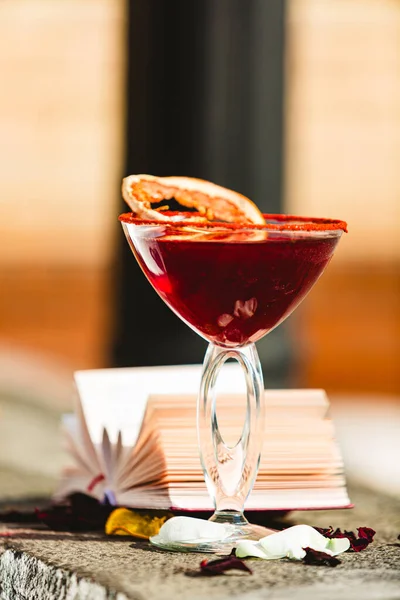 Aardbeienmargarita Cocktail Ondiepe Dof — Stockfoto
