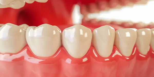 Близько Здорових Зубів Медично Точна Ілюстрація Стоматологічної Концепції Візуалізація — стокове фото