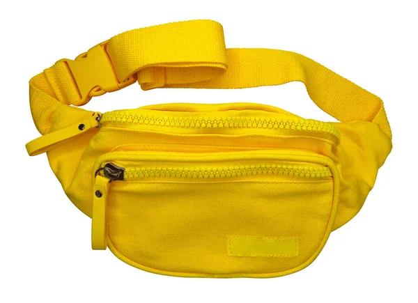 Saco Cintura Amarela Para Mulheres Isolado Branco Caminho Recorte Incluído — Fotografia de Stock