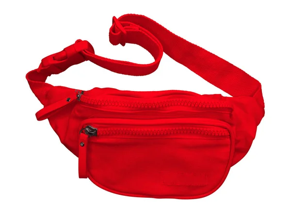 Saco Cintura Vermelha Para Mulheres Isolado Branco Caminho Recorte Incluído — Fotografia de Stock
