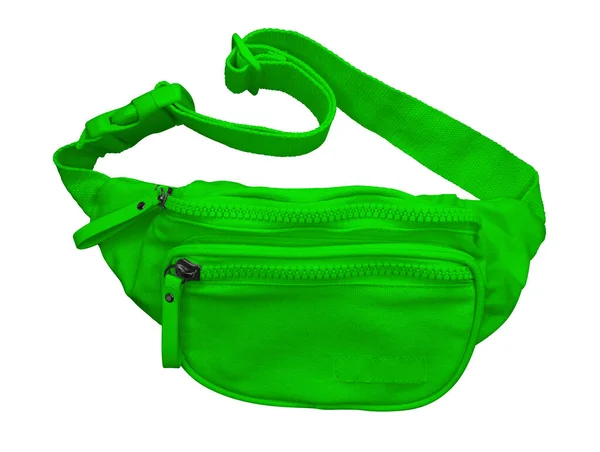 Saco Cintura Verde Para Mulheres Isolado Branco Caminho Recorte Incluído — Fotografia de Stock