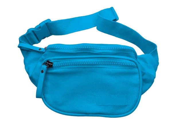 Saco Cintura Azul Claro Para Mulheres Isolado Branco Caminho Recorte — Fotografia de Stock