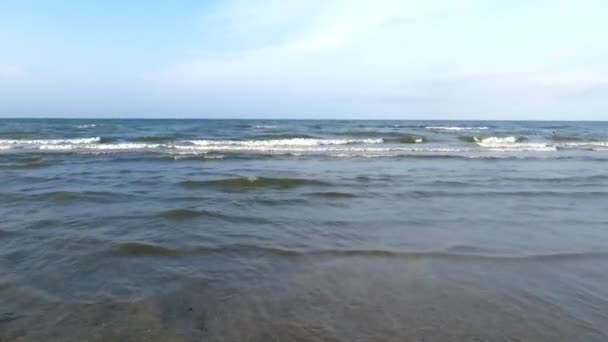 Спокійні Морські Хвилі Узбережжі Середземного Моря — стокове відео