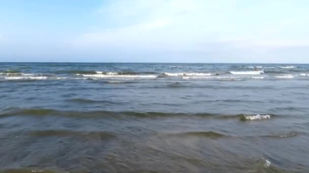 Calm Sea Waves Mediterranean Coast Reverse Video — Vídeo de stock