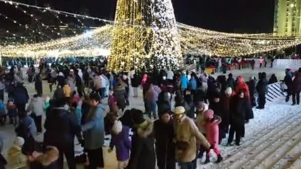 Almaty Kazakhstan January 2023 Main Christmas Tree Square Palace Republic — Vídeo de Stock