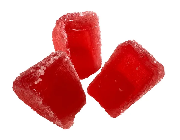 Fruit Jellies Red Jelly Candies Isolated White Background Clipping Path — Stock Fotó